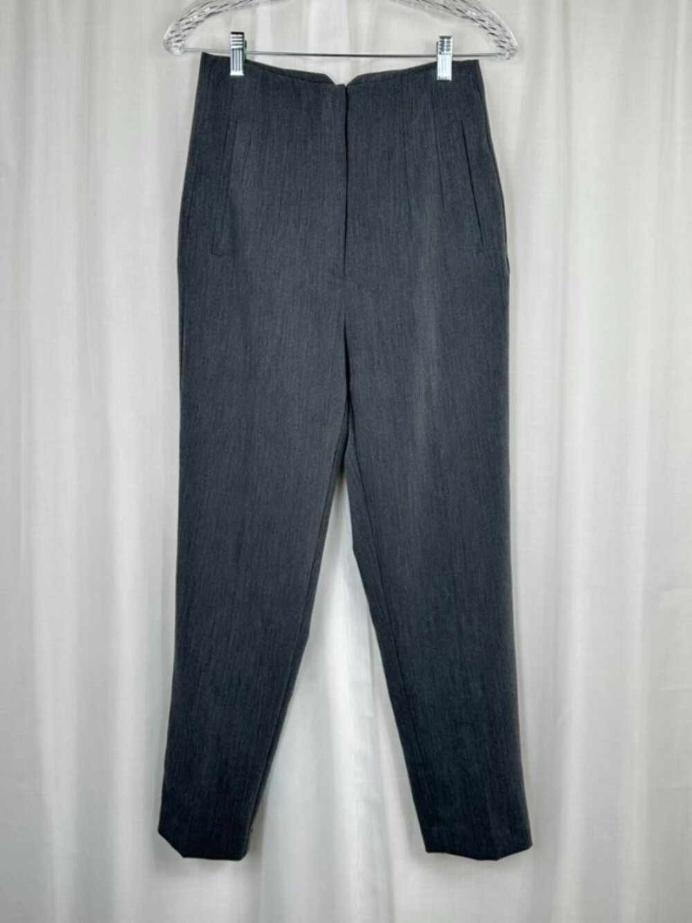 Zara High-Rise Slim Ankle Trouser Pants Small Gray Career Office Dressy Neutral